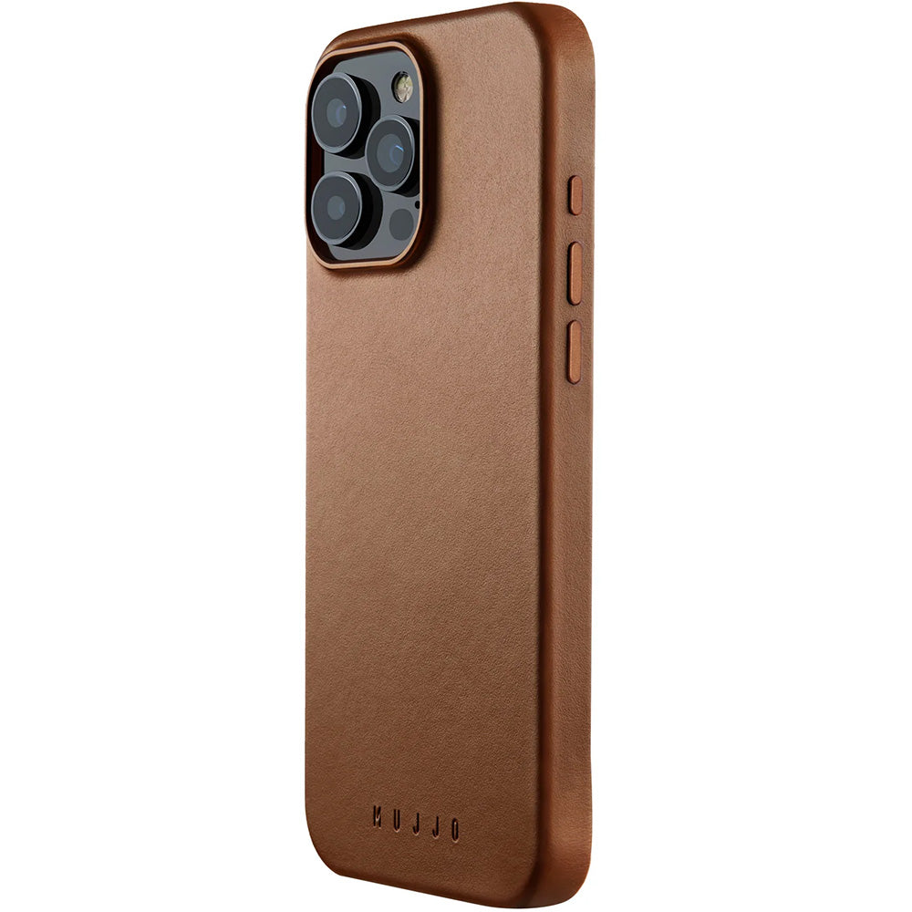 Handyhülle für iPhone 16 Pro Max, Mujjo Leather Case MagSafe, Braun
