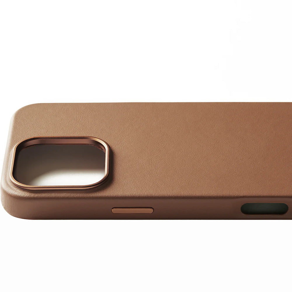 Handyhülle für iPhone 16 Pro Max, Mujjo Leather Case MagSafe, Braun