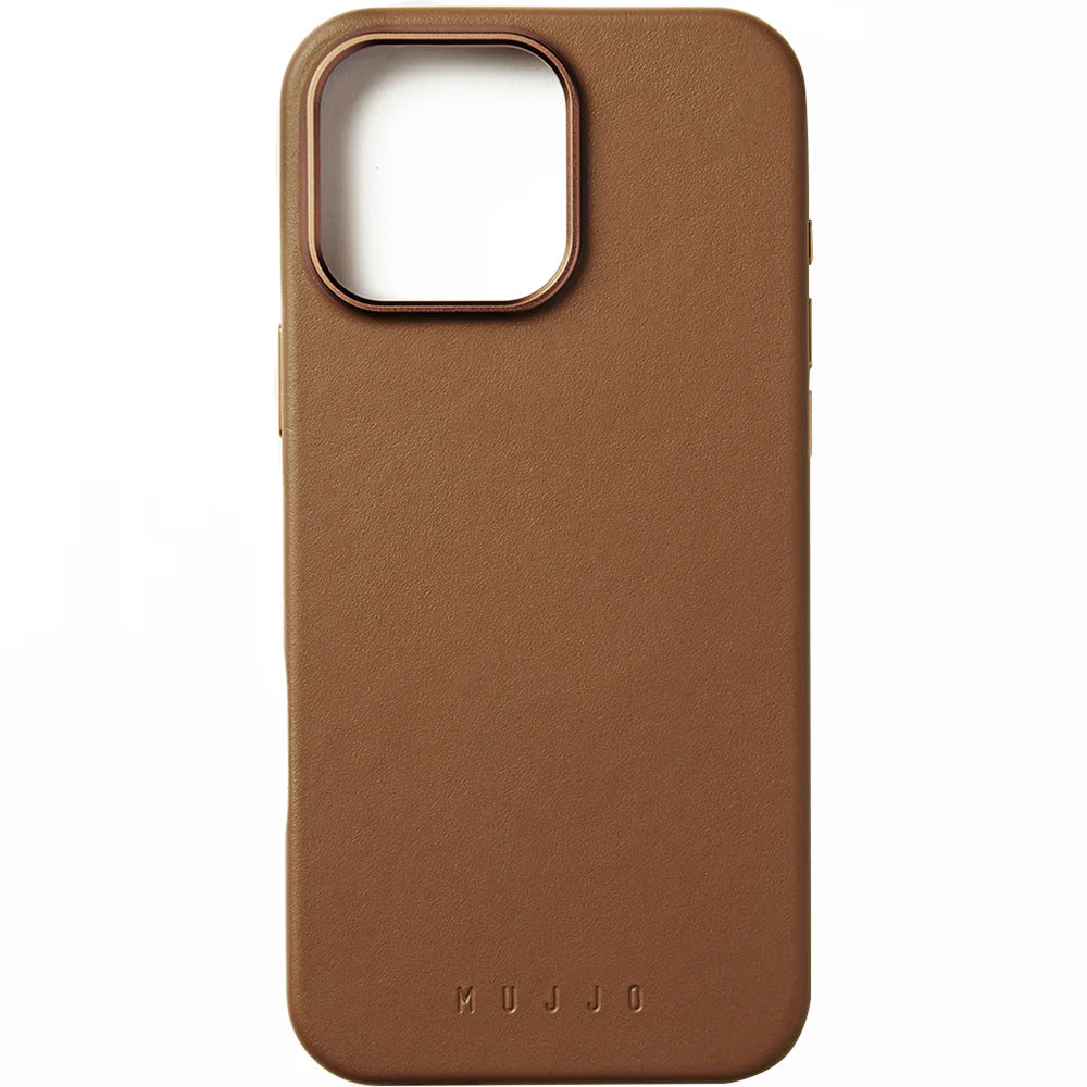 Handyhülle für iPhone 16 Pro Max, Mujjo Leather Case MagSafe, Braun