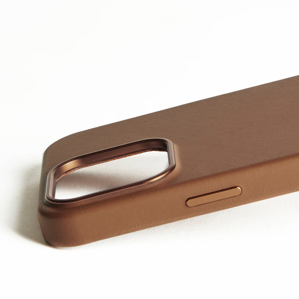 Handyhülle für iPhone 16 Pro Max, Mujjo Leather Case MagSafe, Braun