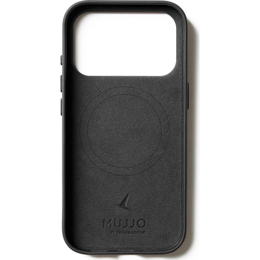 Handyhülle für iPhone 17 Pro, Mujjo Full Leather Case für MagSafe, Schwarz