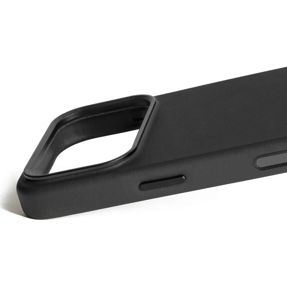 Handyhülle für iPhone 17 Pro, Mujjo Full Leather Case für MagSafe, Schwarz