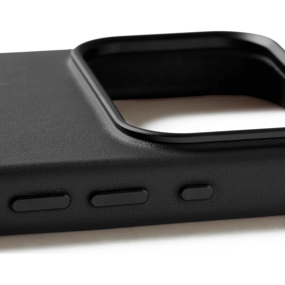Handyhülle für iPhone 17 Pro, Mujjo Full Leather Case für MagSafe, Schwarz