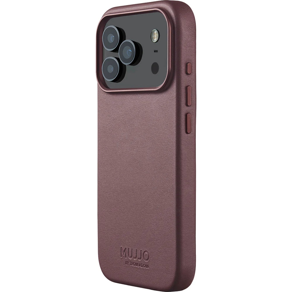 Handyhülle für iPhone 18 Pro / 17 Pro, Mujjo Full Leather Case für MagSafe, Kastanienbraun