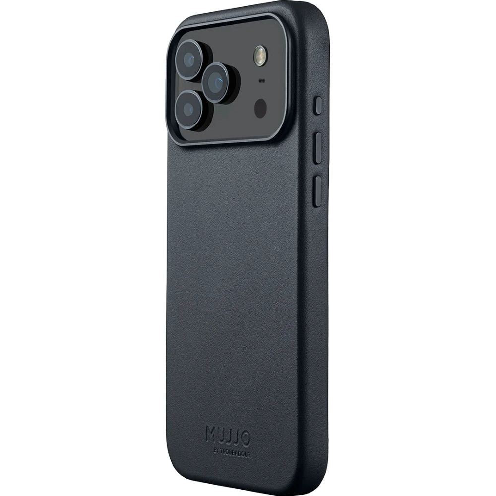 Handyhülle für iPhone 17 Pro Max, Mujjo Full Leather Case für MagSafe, Grau
