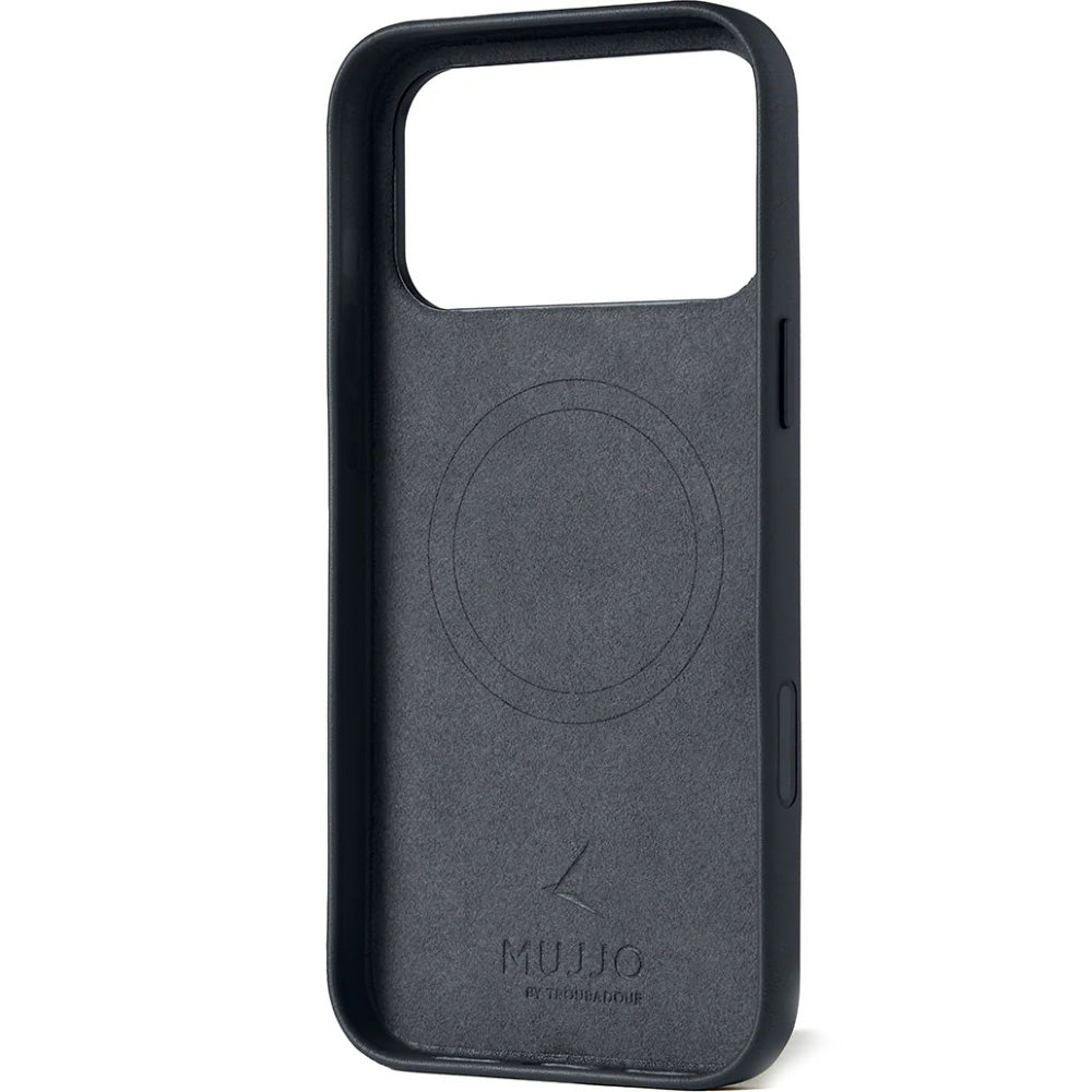 Handyhülle für iPhone 17 Pro Max, Mujjo Full Leather Case für MagSafe, Grau
