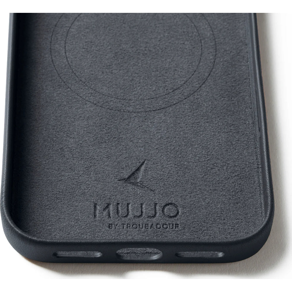 Handyhülle für iPhone 17 Pro Max, Mujjo Full Leather Case für MagSafe, Grau