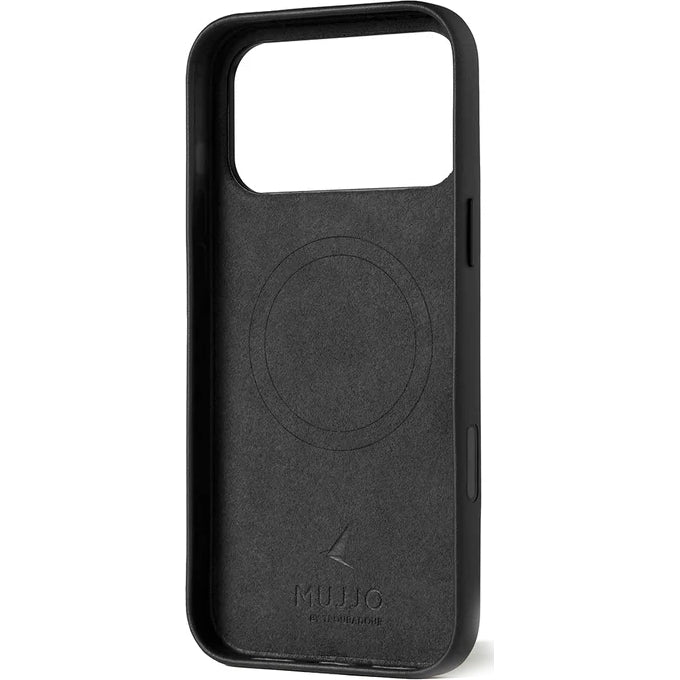 Handyhülle für iPhone 17 Pro Max, Mujjo Full Leather Case für MagSafe, Schwarz