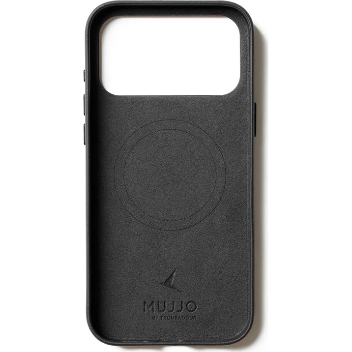Handyhülle für iPhone 17 Pro Max, Mujjo Full Leather Case für MagSafe, Schwarz