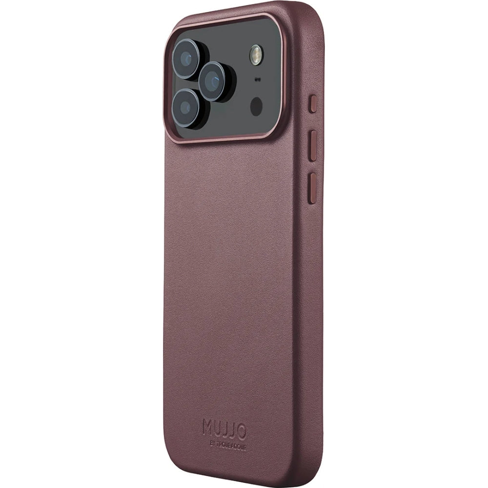 Handyhülle für iPhone 17 Pro Max, Mujjo Full Leather Case für MagSafe, Kastanienbraun