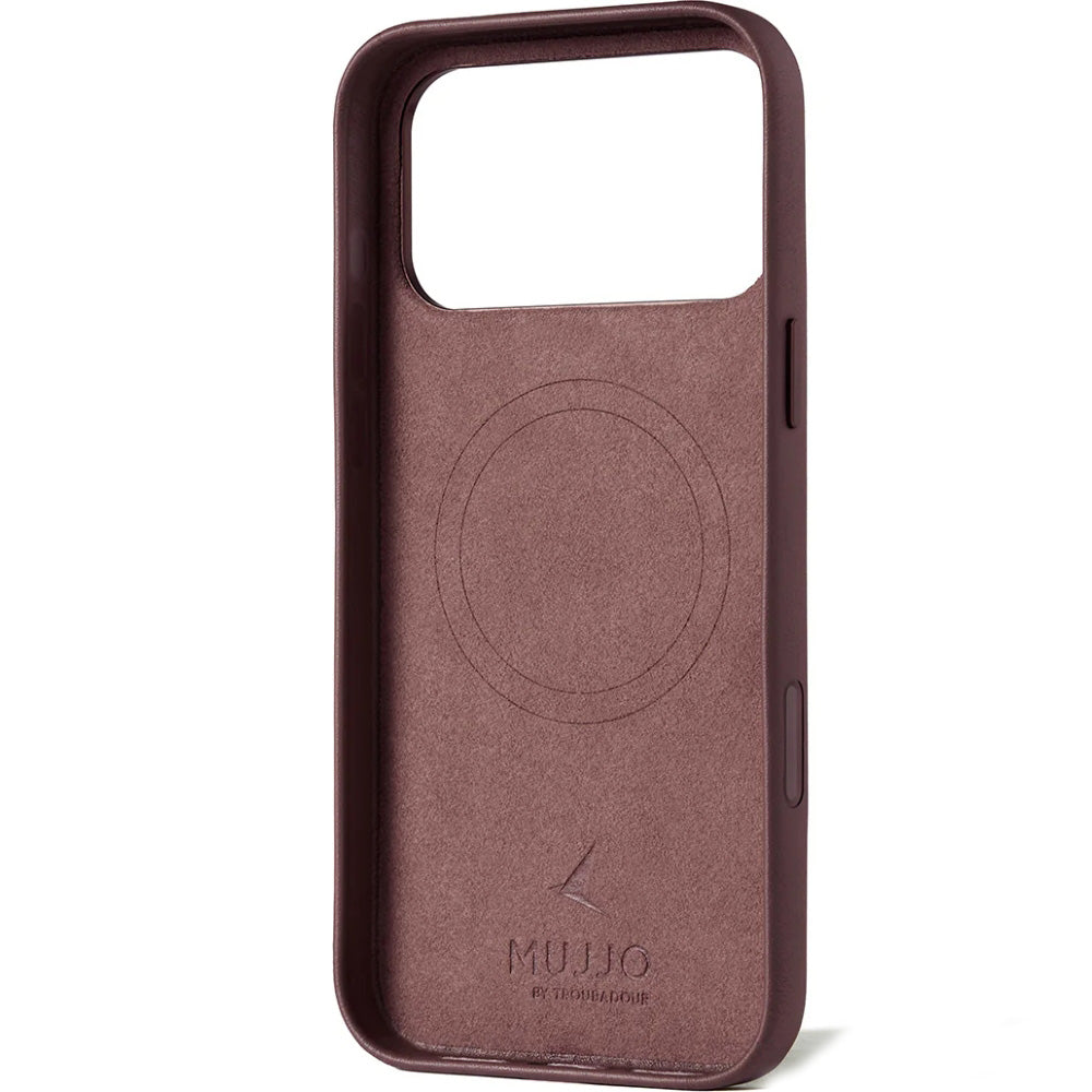 Handyhülle für iPhone 17 Pro Max, Mujjo Full Leather Case für MagSafe, Kastanienbraun