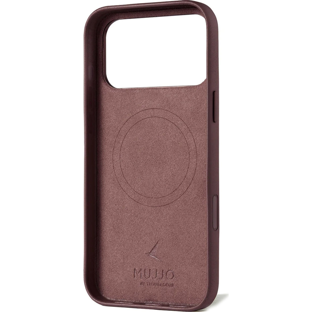 Handyhülle für iPhone 17 Pro Max, Mujjo Full Leather Case für MagSafe, Kastanienbraun
