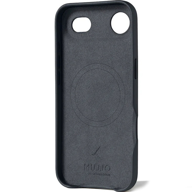 Handyhülle für iPhone Air, Mujjo Full Leather Case für MagSafe, Grau