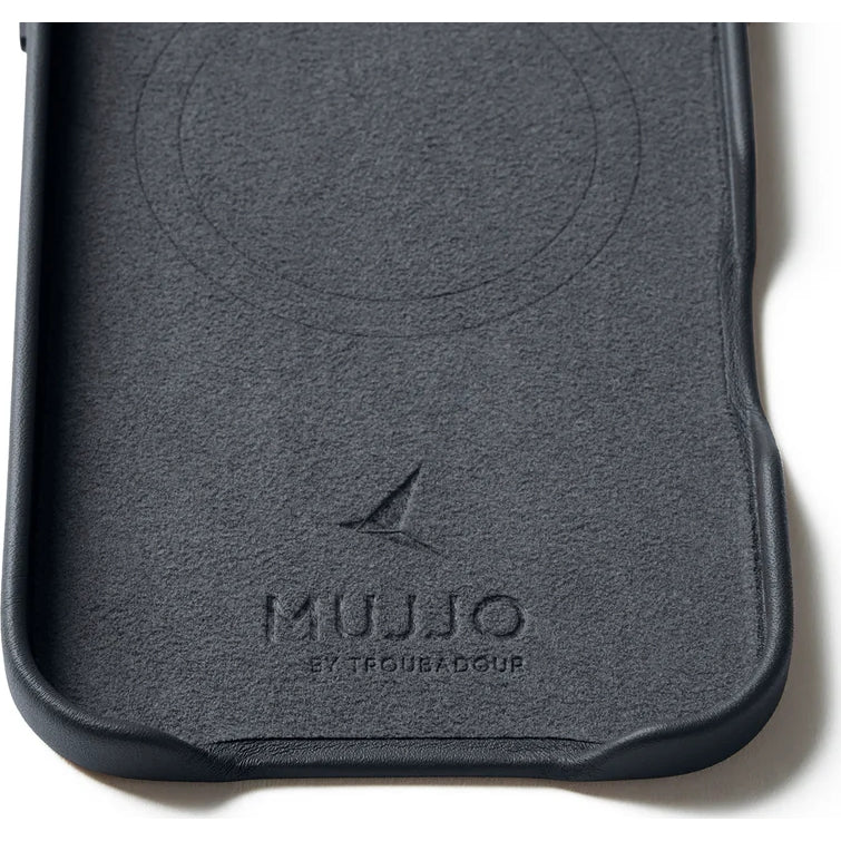 Handyhülle für iPhone Air, Mujjo Full Leather Case für MagSafe, Grau