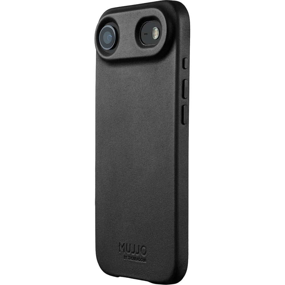Handyhülle für iPhone Air, Mujjo Full Leather Case für MagSafe, Schwarz
