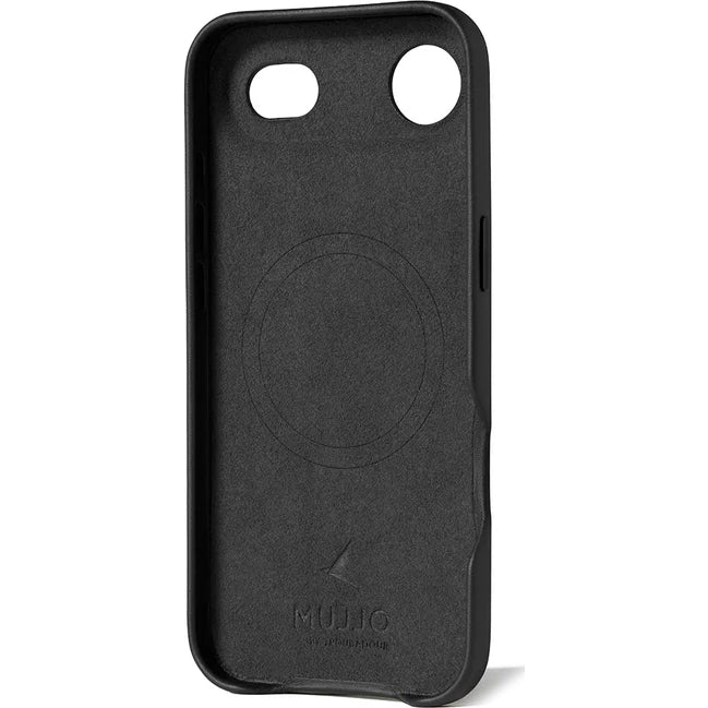 Handyhülle für iPhone Air, Mujjo Full Leather Case für MagSafe, Schwarz