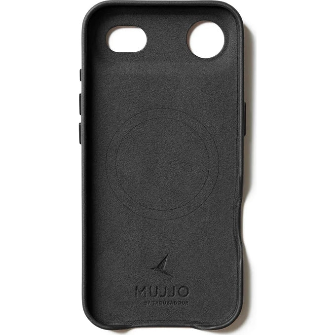 Handyhülle für iPhone Air, Mujjo Full Leather Case für MagSafe, Schwarz