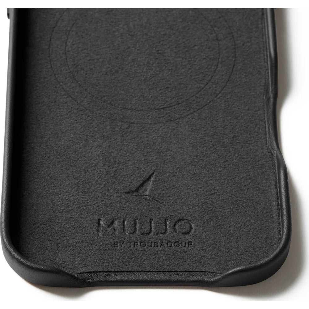 Handyhülle für iPhone Air, Mujjo Full Leather Case für MagSafe, Schwarz