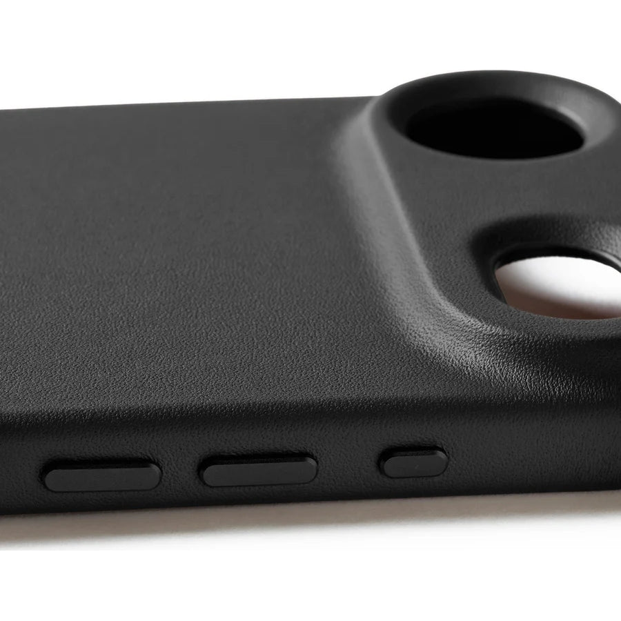 Handyhülle für iPhone Air, Mujjo Full Leather Case für MagSafe, Schwarz
