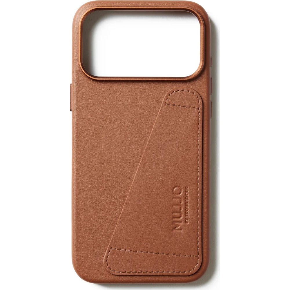 Handyhülle für iPhone 17 Pro Max, Mujjo Full Leather Wallet Case MagSafe Braun