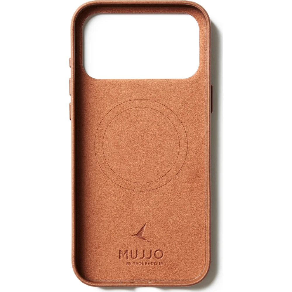 Handyhülle für iPhone 17 Pro Max, Mujjo Full Leather Wallet Case MagSafe Braun