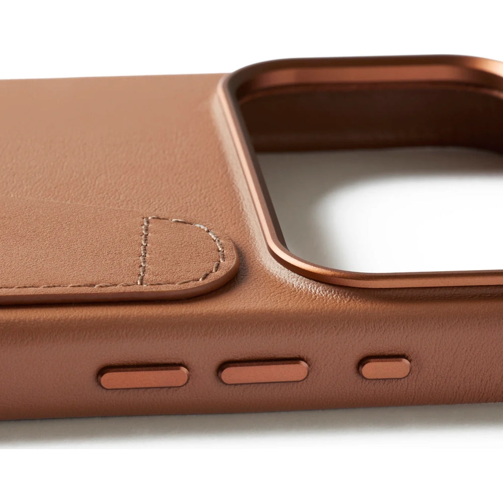 Handyhülle für iPhone 17 Pro Max, Mujjo Full Leather Wallet Case MagSafe Braun
