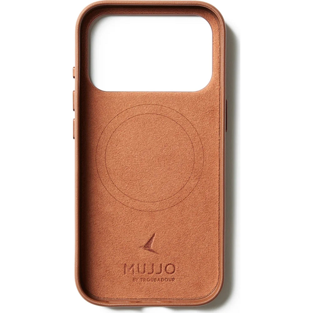 Handyhülle für iPhone 17 Pro, Mujjo Full Leather Wallet Case MagSafe Braun