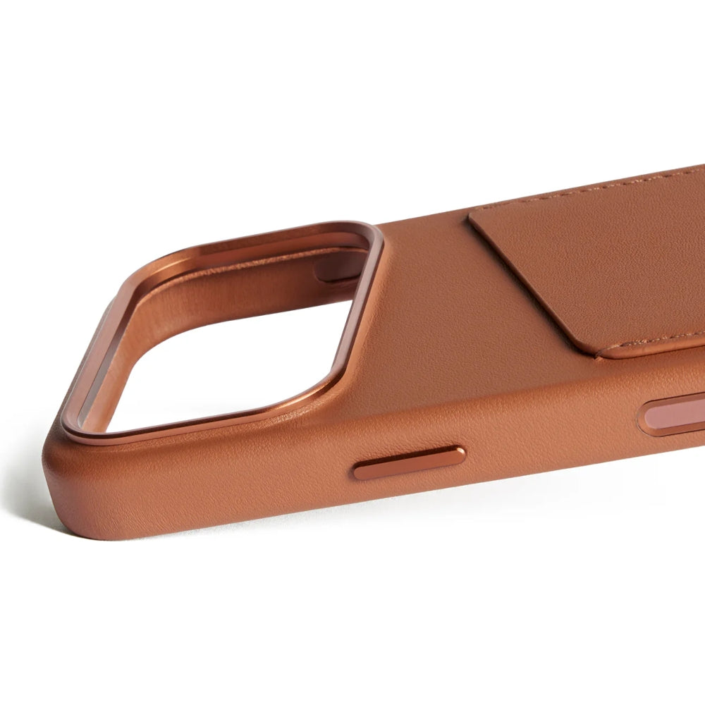 Handyhülle für iPhone 17 Pro, Mujjo Full Leather Wallet Case MagSafe Braun