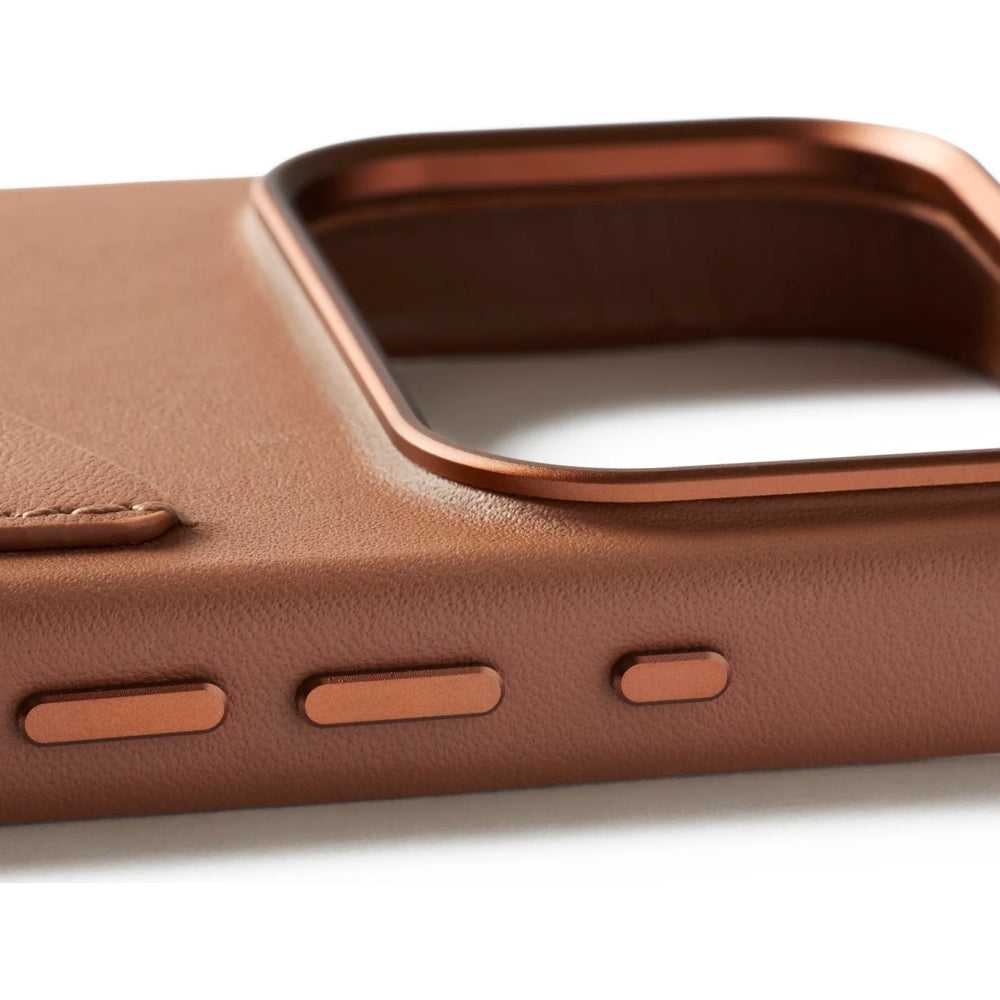Handyhülle für iPhone 17 Pro, Mujjo Full Leather Wallet Case MagSafe Braun