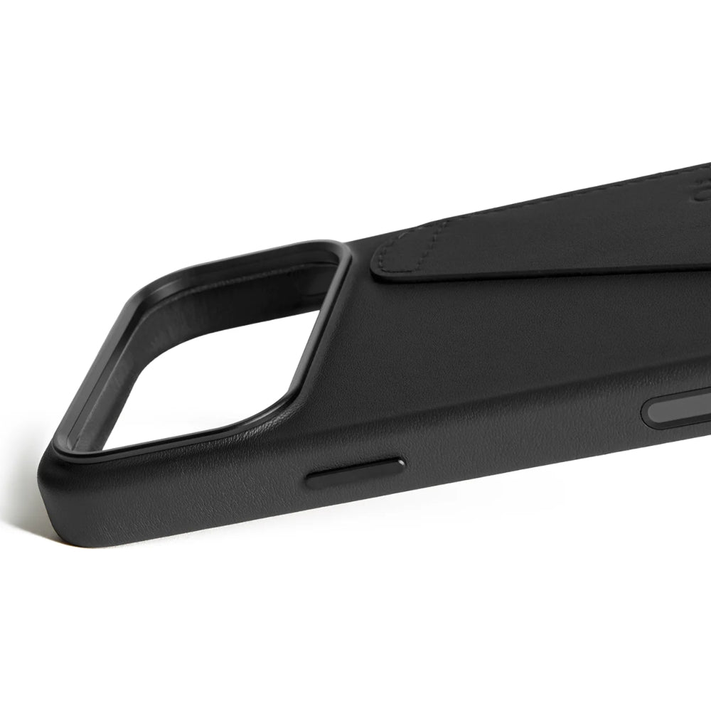 Handyhülle für iPhone 17 Pro Max, Mujjo Full Leather Wallet Case MagSafe Schwarz