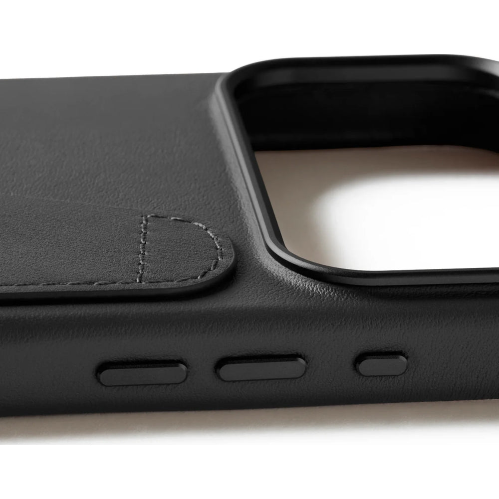 Handyhülle für iPhone 17 Pro Max, Mujjo Full Leather Wallet Case MagSafe Schwarz