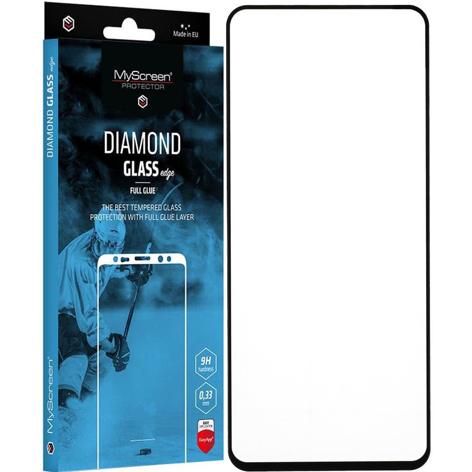 Gehärtetes Glas für Tecno Spark 20 Pro, MyScreen Diamond Glass Edge FG, Schwarzer Rahmen