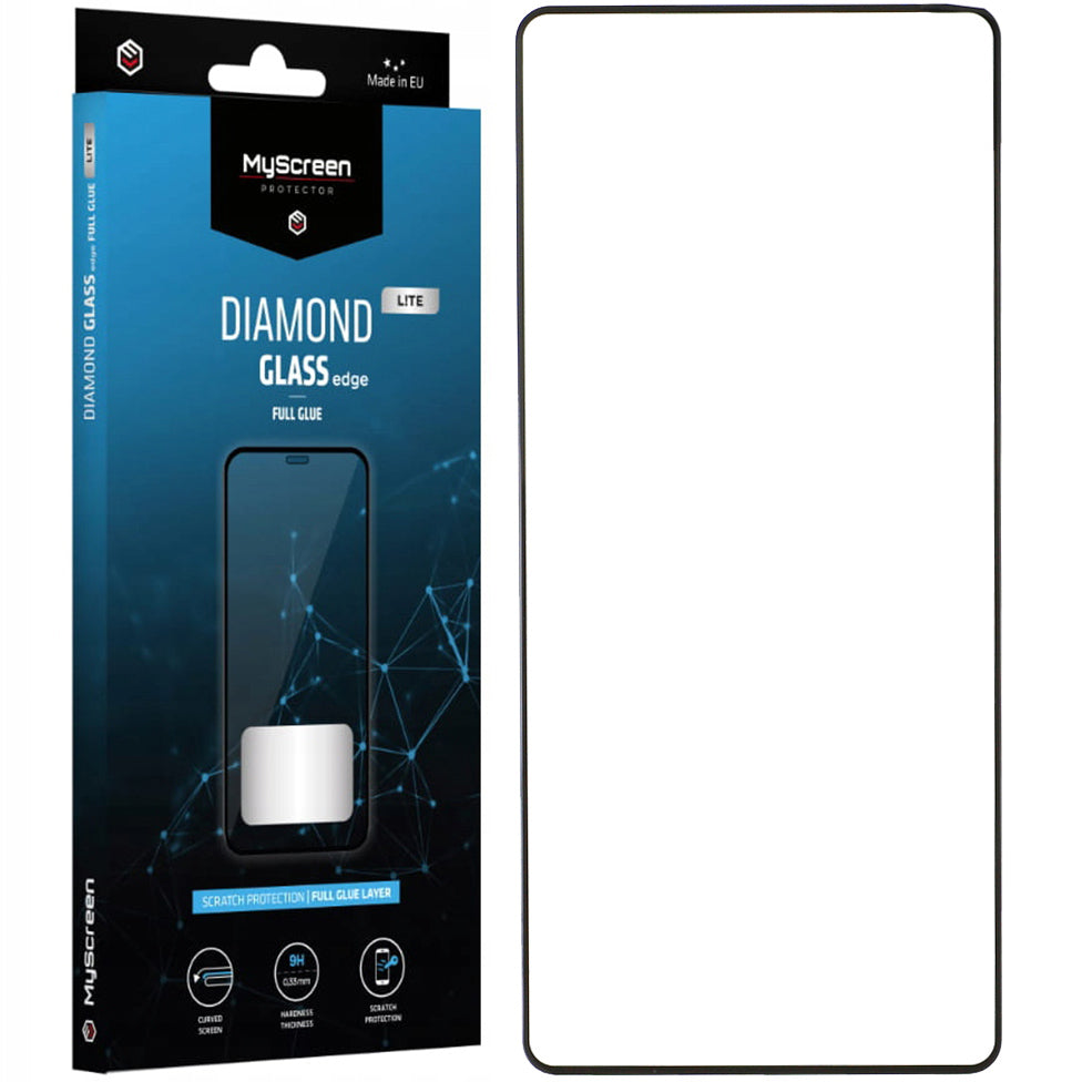 Glas für Xiaomi Redmi Note 13 Pro, MyScreen Diamond Glass Edge Lite FG, Schwarzer Rahmen