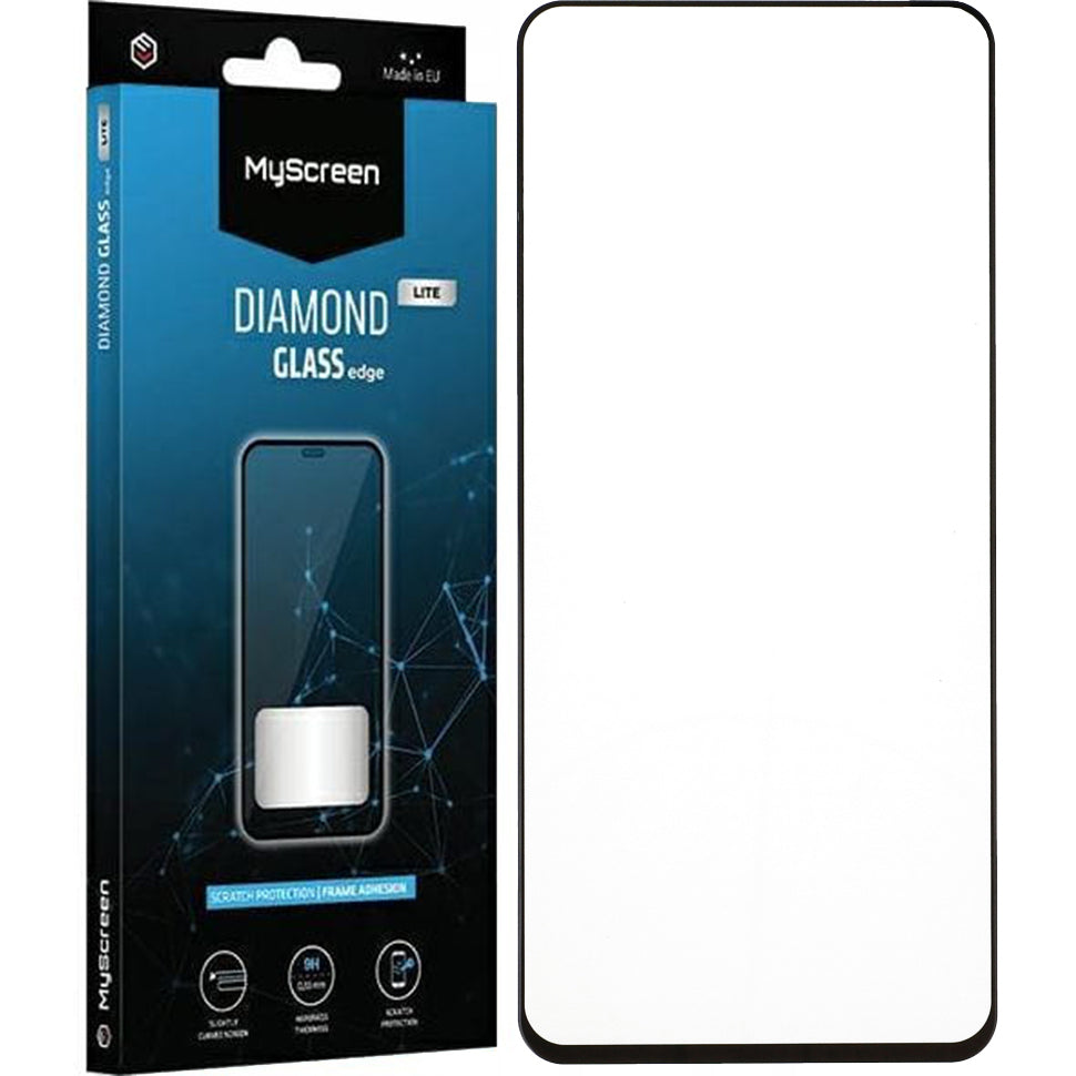 Gehärtetes Glas für Realme 12+, MyScreen Diamond Glass Lite Edge Full Glue, Schwarzer Rahmen