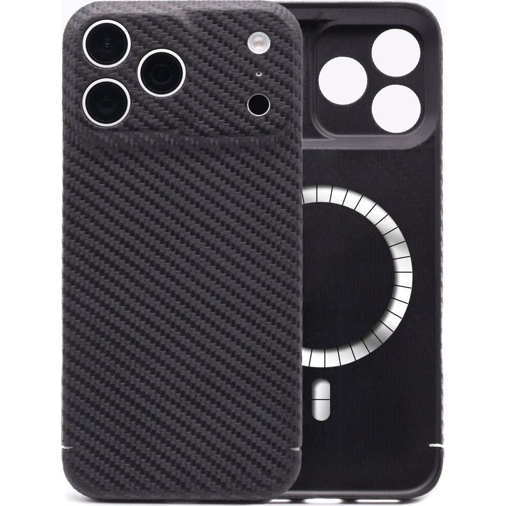 Handyhülle für iPhone 17 Pro Max, Nevox CarbonSeries Magnet Series, Schwarz
