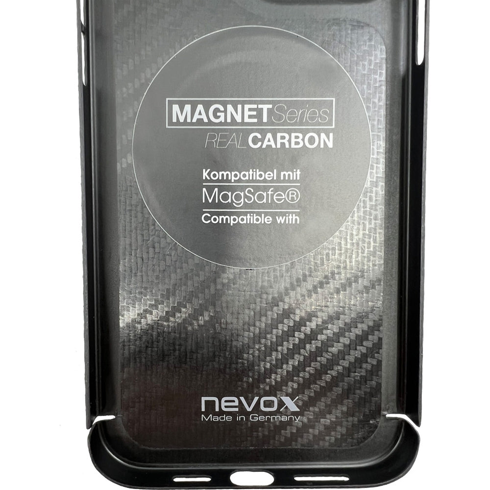 Handyhülle für iPhone 17 Pro Max, Nevox CarbonSeries Magnet Series, Schwarz
