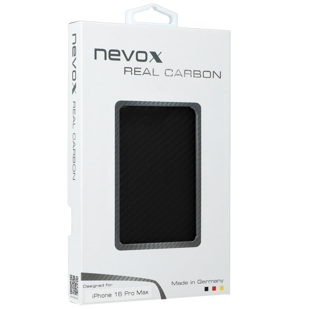 Schutzhülle für Apple iPhone 16 Pro Max Nevox CarbonSeries, Schwarz