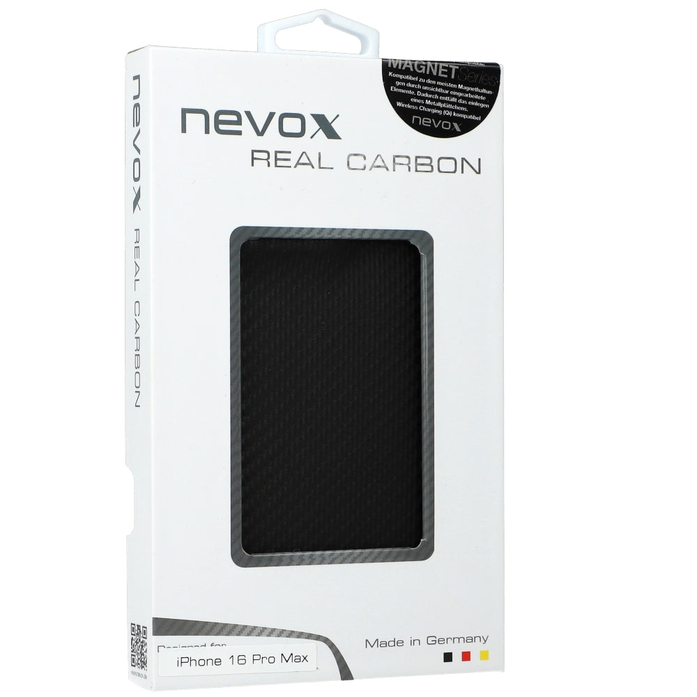 Schutzhülle Nevox CarbonSeries Magnet Series für iPhone 16 Pro Max, Schwarz