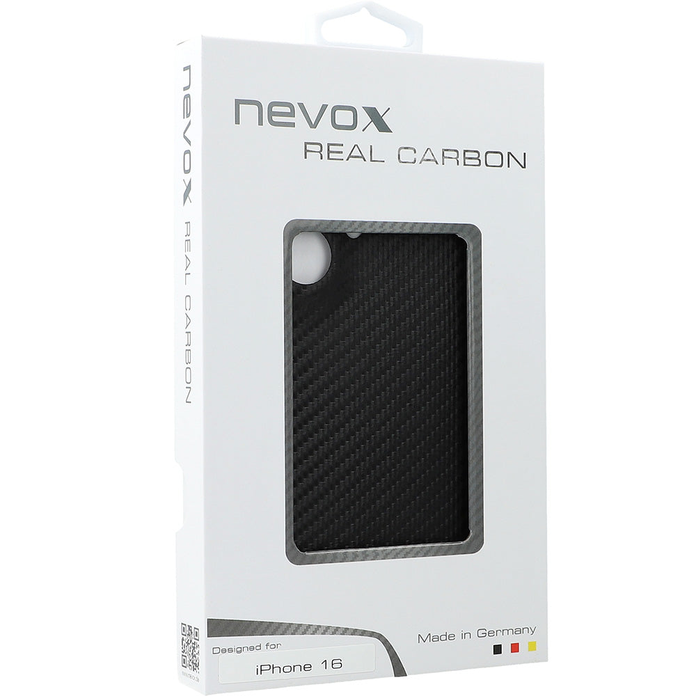 Schutzhülle für Apple iPhone 16 Nevox CarbonSeries, Schwarz