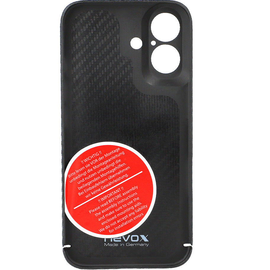 Schutzhülle für Apple iPhone 16 Nevox CarbonSeries, Schwarz