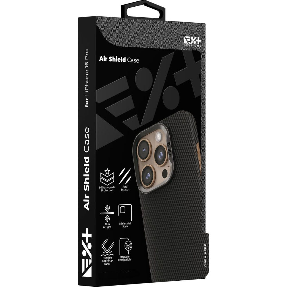 Schutzhülle Next One Air Shield Case für iPhone 16 Pro Max, Schwarz