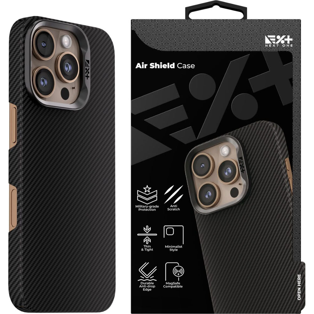 Schutzhülle Next One Air Shield Case für iPhone 16 Pro Max, Schwarz