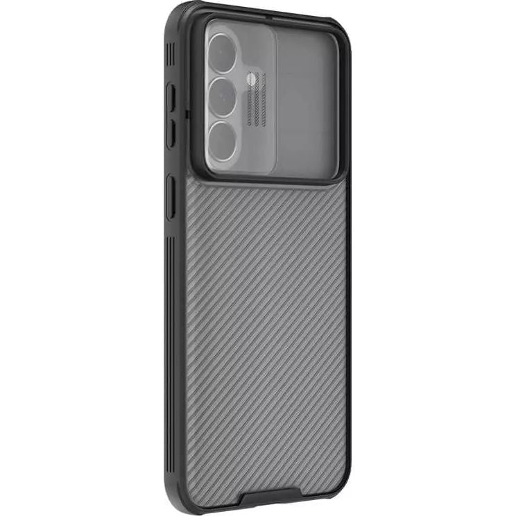 Handyhülle mit Kameraschutz für Galaxy A37, Nillkin CamShield Pro, Durchscheinend mit schwarzen Rahmen