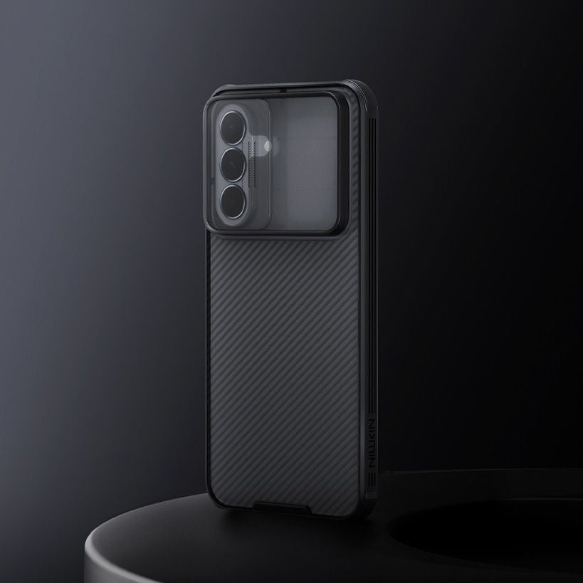 Handyhülle mit Kameraschutz für Galaxy A37, Nillkin CamShield Pro, Durchscheinend mit schwarzen Rahmen