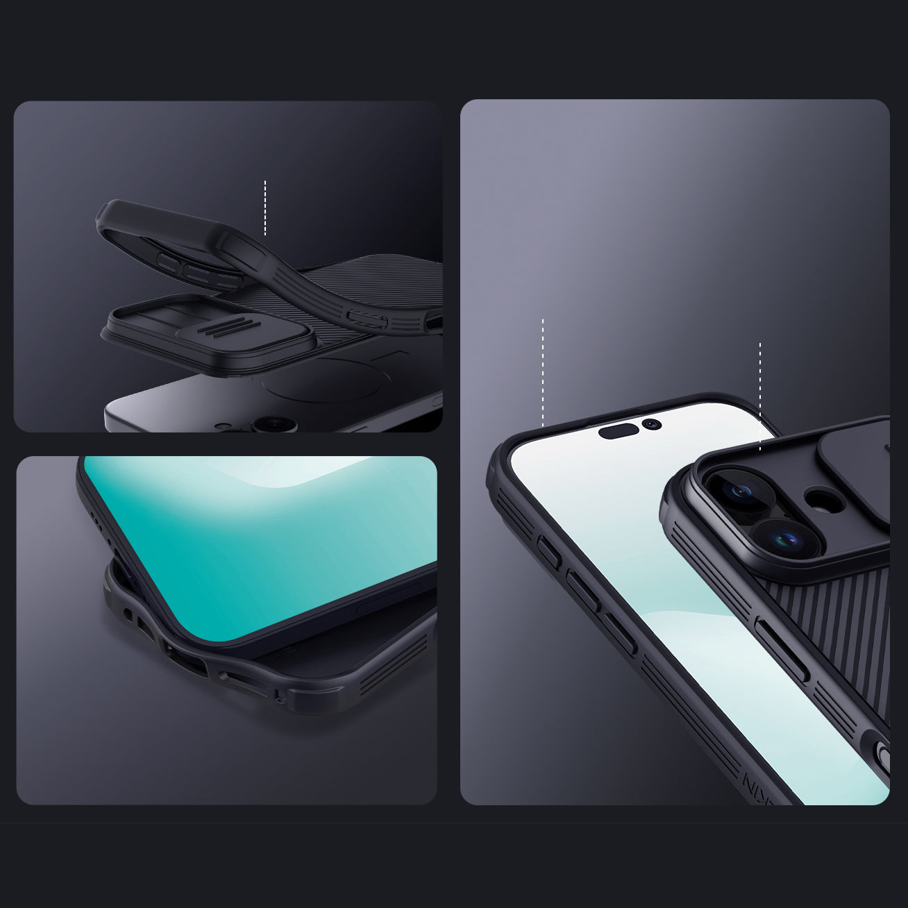 Handyhülle für iPhone 17, Nillkin CamShield Pro, Schwarz