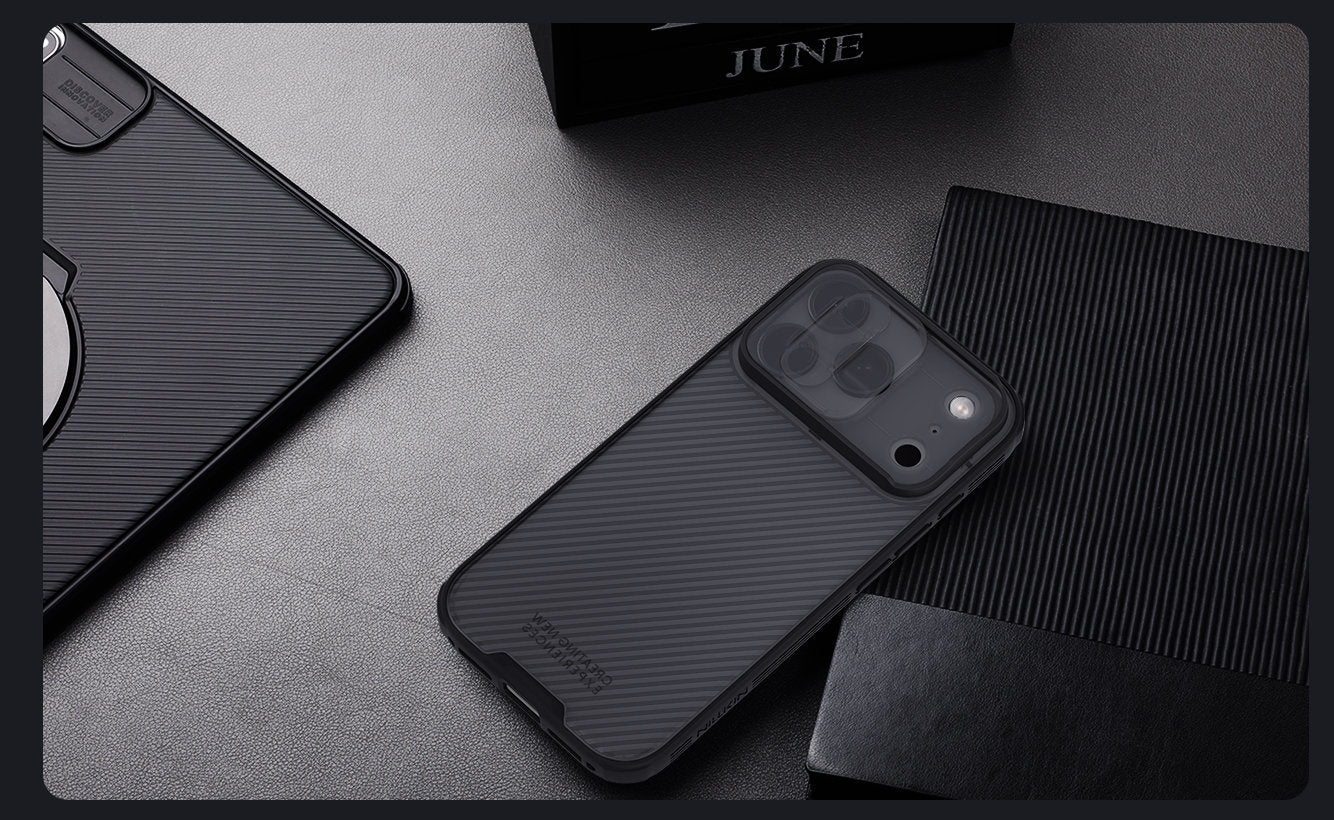 Handyhülle für iPhone 17 Pro, Nillkin CamShield Pro, Durchscheinend-Schwarz