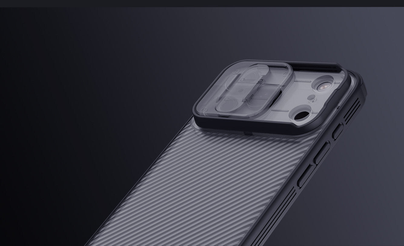 Handyhülle für iPhone 17 Pro, Nillkin CamShield Pro, Durchscheinend-Schwarz