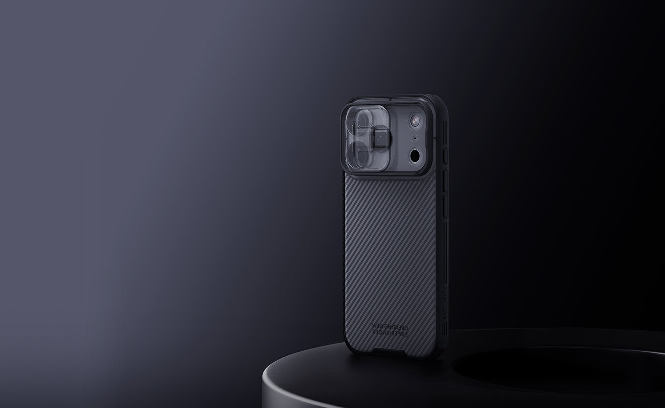 Handyhülle für iPhone 17 Pro, Nillkin CamShield Pro, Durchscheinend-Schwarz