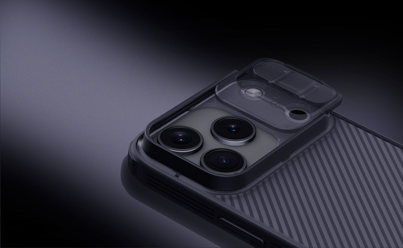 Handyhülle für iPhone 17 Pro, Nillkin CamShield Pro, Durchscheinend-Schwarz