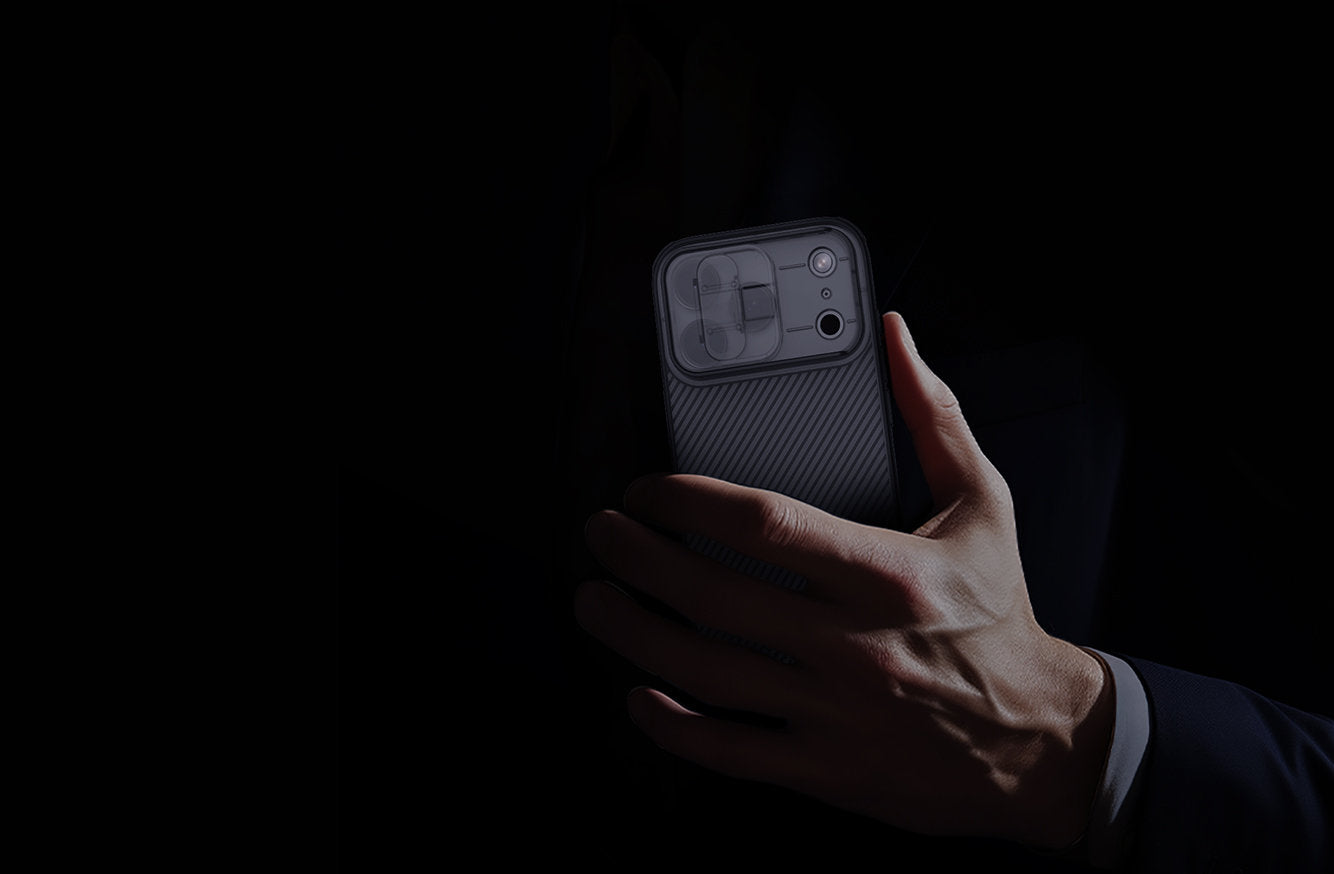 Handyhülle für iPhone 17 Pro, Nillkin CamShield Pro, Durchscheinend-Schwarz
